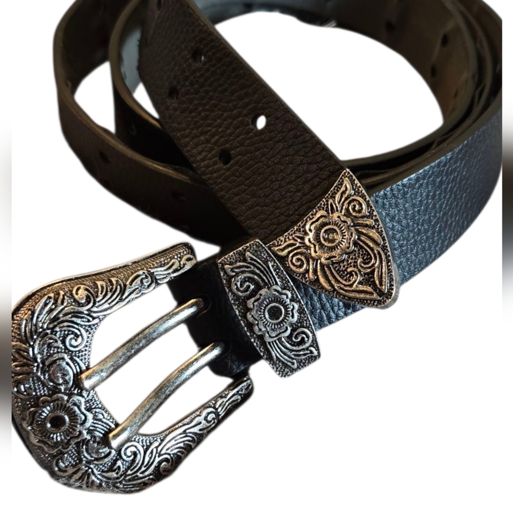 Stylish Belt- Black with Silver Size XL